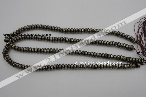 CPY215 15.5 inches 4*8mm faceted rondelle pyrite gemstone beads