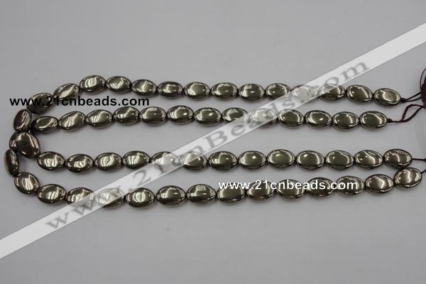 CPY232 15.5 inches 10*14mm oval pyrite gemstone beads wholesale