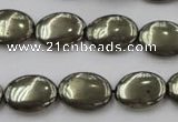 CPY233 15.5 inches 12*16mm oval pyrite gemstone beads wholesale