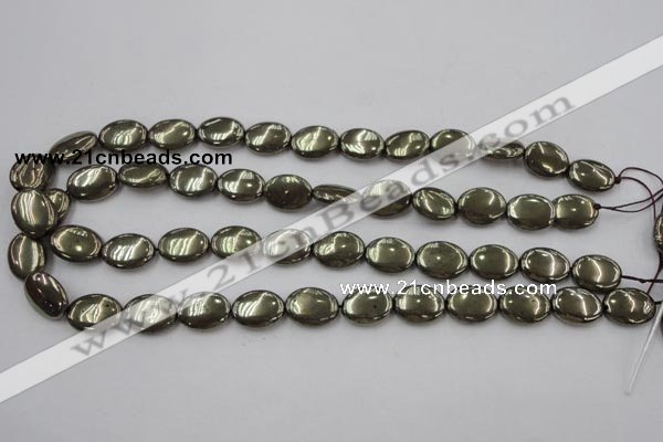 CPY233 15.5 inches 12*16mm oval pyrite gemstone beads wholesale