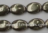 CPY234 15.5 inches 13*18mm oval pyrite gemstone beads wholesale