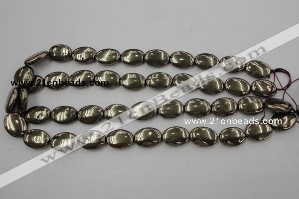 CPY234 15.5 inches 13*18mm oval pyrite gemstone beads wholesale