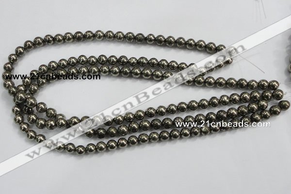 CPY24 16 inches 12mm round pyrite gemstone beads wholesale