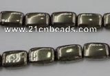 CPY240 15.5 inches 8*12mm rectangle pyrite gemstone beads wholesale