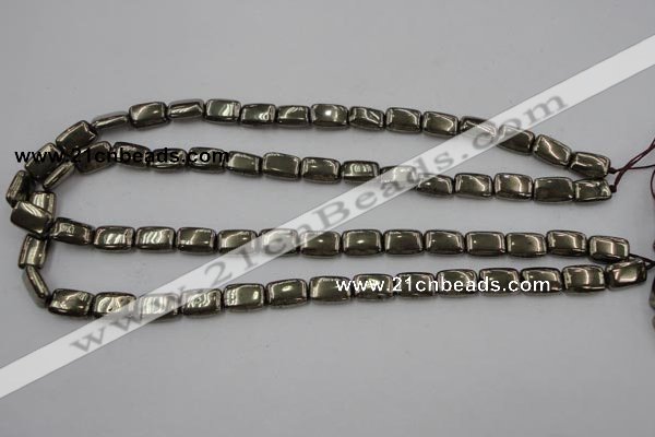 CPY240 15.5 inches 8*12mm rectangle pyrite gemstone beads wholesale