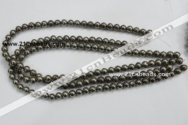 CPY25 16 inches 14mm round pyrite gemstone beads wholesale