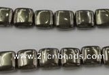 CPY250 15.5 inches 10*10mm square pyrite gemstone beads wholesale