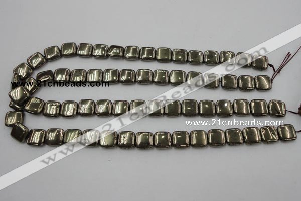 CPY251 15.5 inches 12*12mm square pyrite gemstone beads wholesale