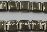 CPY252 15.5 inches 14*14mm square pyrite gemstone beads wholesale