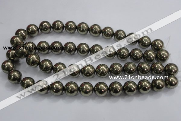 CPY26 16 inches 16mm round pyrite gemstone beads wholesale