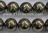 CPY27 16 inches 18mm round pyrite gemstone beads wholesale