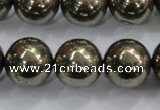 CPY28 16 inches 20mm round pyrite gemstone beads wholesale