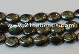 CPY310 15.5 inches 7*9mm oval pyrite gemstone beads wholesale