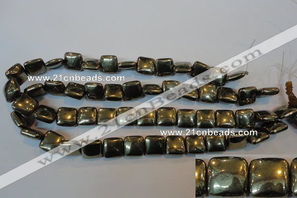 CPY318 15.5 inches 14*14mm square pyrite gemstone beads wholesale