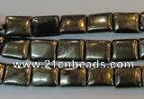 CPY320 15.5 inches 8*10mm rectangle pyrite gemstone beads wholesale