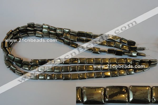 CPY320 15.5 inches 8*10mm rectangle pyrite gemstone beads wholesale