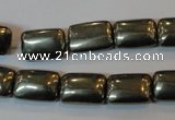 CPY321 15.5 inches 10*14mm rectangle pyrite gemstone beads wholesale