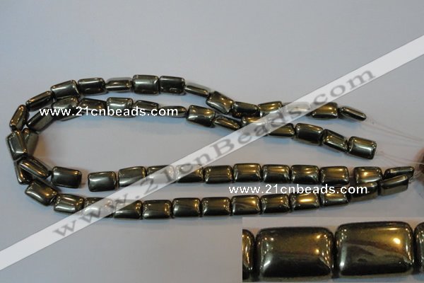 CPY321 15.5 inches 10*14mm rectangle pyrite gemstone beads wholesale