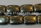 CPY324 15.5 inches 15*20mm rectangle pyrite gemstone beads wholesale