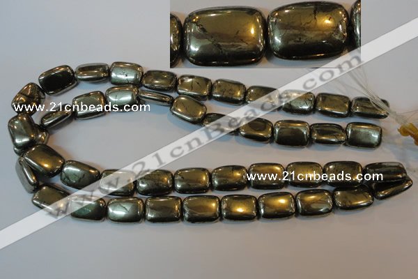 CPY324 15.5 inches 15*20mm rectangle pyrite gemstone beads wholesale