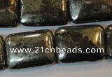 CPY325 15.5 inches 18*25mm rectangle pyrite gemstone beads wholesale