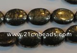 CPY33 16 inches 12*16mm oval pyrite gemstone beads wholesale