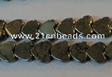 CPY330 15.5 inches 6*6mm heart pyrite gemstone beads wholesale