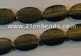 CPY334 15.5 inches 10*16mm twisted oval pyrite gemstone beads