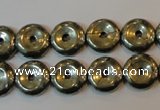 CPY336 15.5 inches 12mm donut pyrite gemstone beads wholesale