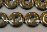 CPY339 15.5 inches 18mm donut pyrite gemstone beads wholesale