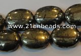 CPY34 16 inches 15*20mm oval pyrite gemstone beads wholesale