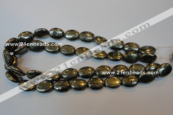 CPY34 16 inches 15*20mm oval pyrite gemstone beads wholesale