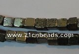 CPY350 15.5 inches 4*4mm cube pyrite gemstone beads wholesale