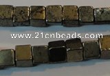 CPY351 15.5 inches 6*6mm cube pyrite gemstone beads wholesale