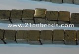 CPY352 15.5 inches 8*8mm cube pyrite gemstone beads wholesale