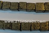 CPY353 15.5 inches 10*10mm cube pyrite gemstone beads wholesale