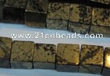 CPY354 15.5 inches 12*12mm cube pyrite gemstone beads wholesale