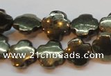 CPY373 15 inches 12*12mm cross pyrite gemstone beads