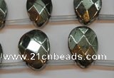 CPY376 Top drilled 15*20mm briolette pyrite gemstone beads