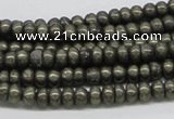 CPY38 16 inches 5*10mm rondelle pyrite gemstone beads wholesale