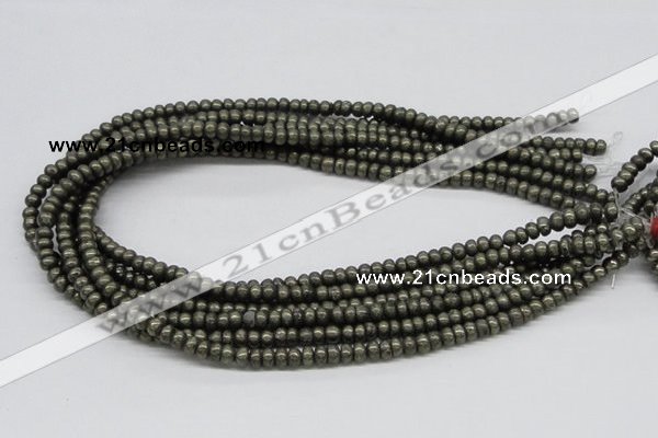 CPY38 16 inches 5*10mm rondelle pyrite gemstone beads wholesale