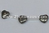 CPY391 Top drilled 8*8mm heart pyrite gemstone beads wholesale