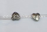 CPY393 Top drilled 8*8mm faceted heart pyrite gemstone beads wholesale