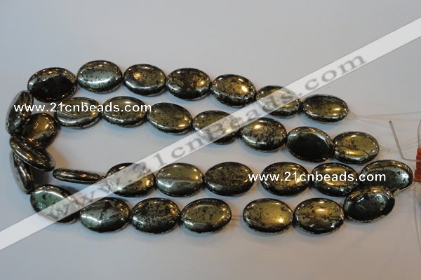 CPY42 16 inches 18*25mm oval pyrite gemstone beads wholesale