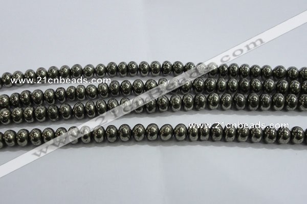 CPY422 15.5 inches 4*6mm rondelle pyrite gemstone beads