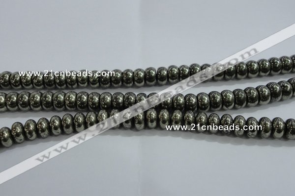 CPY423 15.5 inches 5*8mm rondelle pyrite gemstone beads