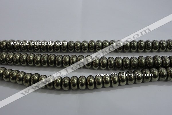 CPY424 15.5 inches 6*10mm rondelle pyrite gemstone beads