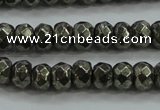 CPY428 15.5 inches 4*6mm faceted rondelle pyrite gemstone beads