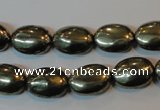 CPY44 16 inches 10*14mm oval pyrite gemstone beads wholesale