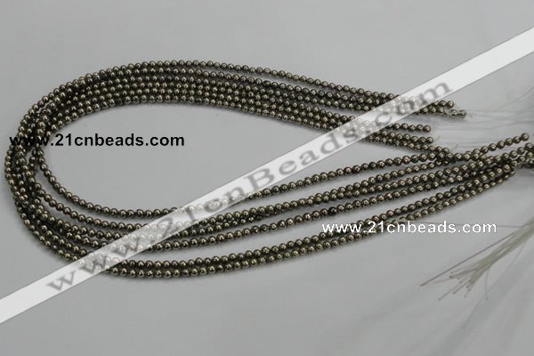 CPY45 16 inches 4mm round pyrite gemstone beads wholesale